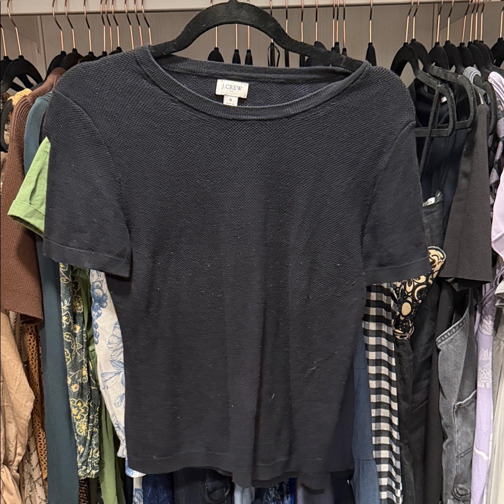 J. Crew Black Short Sleeve Knit Tee